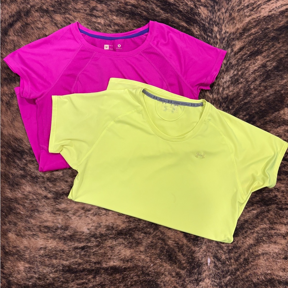 2 Athletic Tees Neon Yellow & Hot Pink
